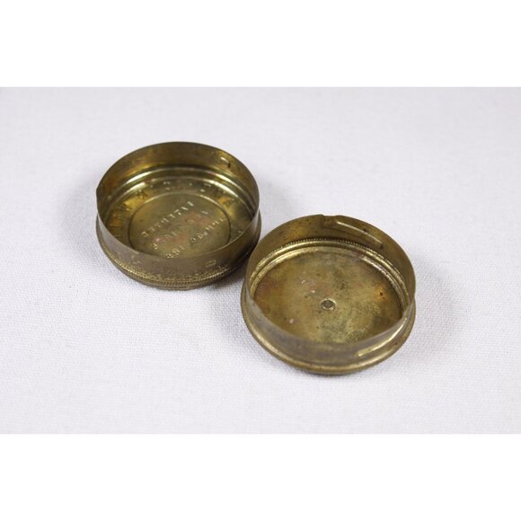 Antique American Waltham Watch Co. brass box, watch parts storage box, flat ring - Picture 6 of 10